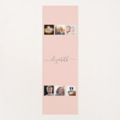 Roos gouden blauwe fotocollage, naamscript yogamat (Voorkant)