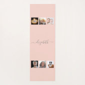 Roos gouden blauwe fotocollage, naamscript yogamat (Achterkant)