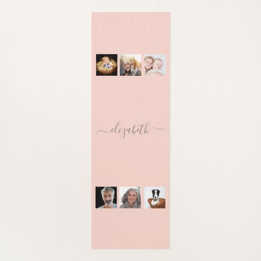 Roos gouden blauwe fotocollage, naamscript yogamat (Achterkant)