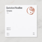 Roos gouden blik in yang vierkante visitekaartje (Achterkant)