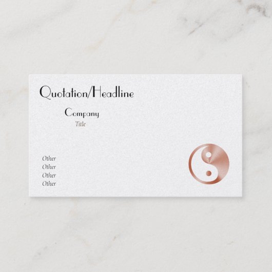 Roos gouden blik in yang visitekaartje (Achterkant)
