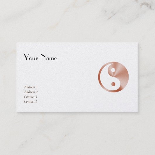 Roos gouden blik in yang visitekaartje (Voorkant)