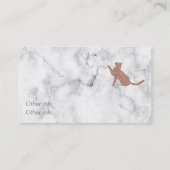 Roos gouden blik kat in marmer - dierenarts visitekaartje (Achterkant)