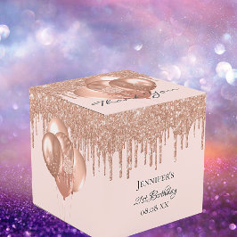 Roos gouden bloedige ballonnen bedankdoosjes