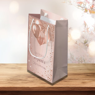 Roos gouden bloedige ballonnen klein cadeauzakje