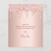 Roos gouden bloedige glitter bedankt (Achterkant)