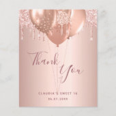 Roos gouden bloedige glitter bedankt (Voorkant)