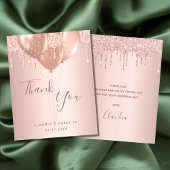 Roos gouden bloedige glitter bedankt