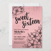 Roos Gouden Bloem 16e Verjaardag Kaart (Voorkant)