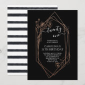 Roos Gouden Bloem 21e Verjaardag Kaart (Voorkant / Achterkant)