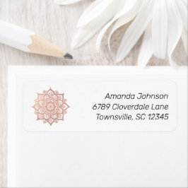 Roos Gouden Bloem Mandala Retouradres Etiket