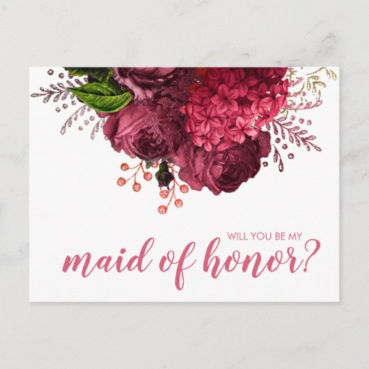 Roos gouden bloem zal je mijn eerwraak zijn uitnodiging briefkaart (Voorkant)