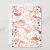 Roos Gouden Bloem Zoete Pasgeboren Baby Foto Geboo Aankondiging (Achterkant)