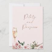 Roos gouden bloemblaadjes Prosecco Boho Vrijgezell Kaart (Achterkant)
