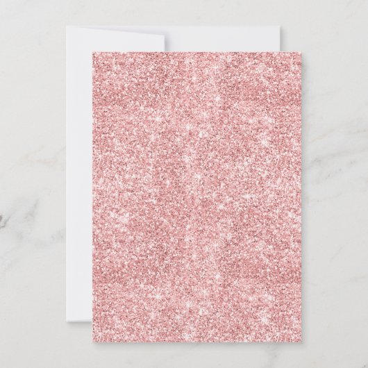 Roos Gouden Bloemen Blush Glitter Baby shower Kaart (Achterkant)