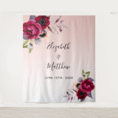 Roos gouden bloemen bruin wandkleed (Voorkant)