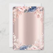 Roos gouden bloemen Eerste Heilige Communie Kaart (Achterkant)