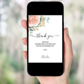 Roos gouden bloemen eucalyptus bedankkaart kaart