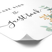 Roos gouden bloemen eucalyptus gastenboek teken poster (Hoek)