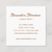 Roos Gouden Bloemen Gemakkelijke Tekening Vierkante Visitekaartje (Achterkant)