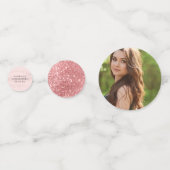 Roos Gouden Bloemen Gepersonaliseerde Quinceañera  Confetti (Voorkanten)