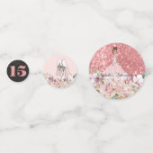 Roos Gouden Bloemen Gepersonaliseerde Quinceañera  Confetti (Achterkanten)