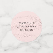 Roos Gouden Bloemen Gepersonaliseerde Quinceañera  Confetti (Kleine voorkant)