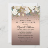 Roos Gouden Bloemen Glitter Mousserende Vrijgezell Kaart (Voorkant)