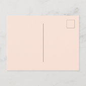 Roos gouden bloemen groen perzik bruiloft uitnodiging briefkaart (Achterkant)