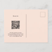 Roos gouden bloemen groen perzik QR RSVP bruiloft Uitnodiging Briefkaart (Achterkant)