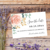Roos gouden bloemen groen verjaardag Save the Date