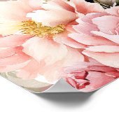 Roos gouden bloemen kant verjaardagsbordje poster (Hoek)