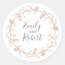 Roos Gouden Bloemen Krans Modern Bruiloft