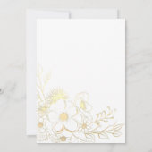 Roos Gouden Bloemen Lijst Huwelijksuitnodiging Kaart (Achterkant)
