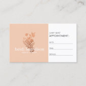 Roos Gouden Bloemen Logo op Perzik Afspraak Afsprakenkaartje (Voorkant)