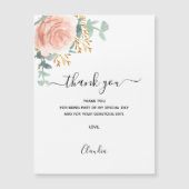 Roos gouden bloemen magnetische dank u kaart magnetische uitnodiging (Voorkant)