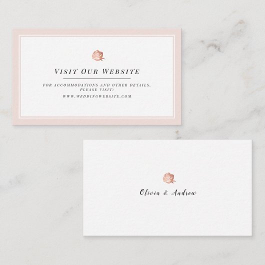 Roos gouden bloemen minimalistische website Kaart  Plaatskaartje (Voorkant / Achterkant)