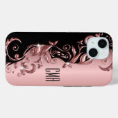 Roos Gouden Bloemen - Monogram Case-Mate iPhone Case (Achterkant (horizontaal))