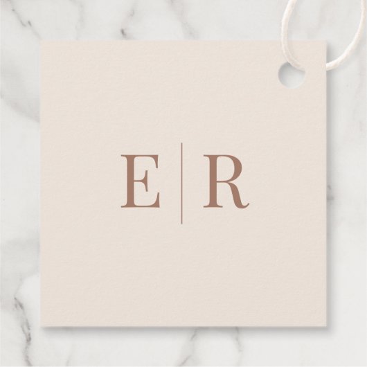 Roos Gouden Bloemen Monogram Huwelijk Welkom Gift  Bedankjes Labels (Achterkant)