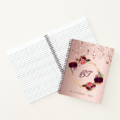 Roos gouden bloemen monogram sterren chic notitieboek (Binnen)