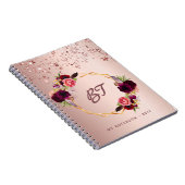 Roos gouden bloemen monogram sterren notitieboek (Rechterzijde)