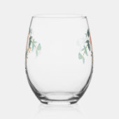 Roos gouden bloemen naam script wijnglas zonder voet (Links)