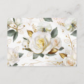 Roos Gouden Bloemen Trouwwebsite Informatiekaartje (Achterkant)