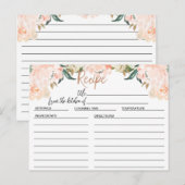 Roos Gouden Bloemen Vrijgezellenfeest Recept Kaart (Voorkant / Achterkant)