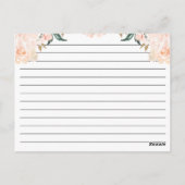 Roos Gouden Bloemen Vrijgezellenfeest Recept Kaart (Achterkant)