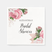 Roos Gouden Bloemen Vrijgezellenfeest Roze Papier Servet (Voorkant)