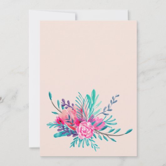 Roos gouden bloemenbrief 1e verjaardag blush roze kaart (Achterkant)