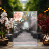 Roos gouden bloemeneucalyptus bruiloft gunst acryl bord