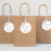 Roos gouden bloemeneucalyptus bruiloft gunst trakt ronde sticker