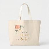 Roos gouden bloemeneucalyptus groen Bruid om te zi Grote Tote Bag (Voorkant)